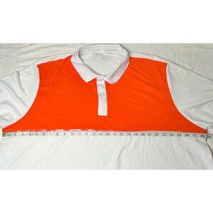 Sports Illustrated Mens Polo Shirt 3XLT White & Orange Colorblock 100% Polyester